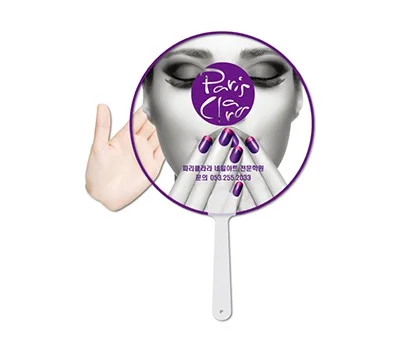 0.5T패트 고투명 반달팬시자루부채 원형