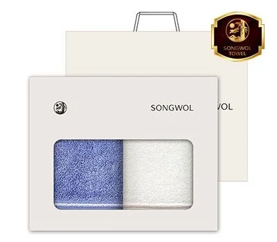 송월 솔리드혼방사 수건 2매세트  쇼핑백포함