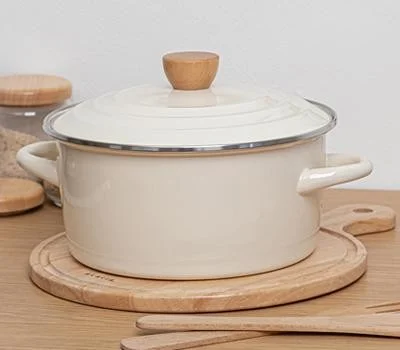 영국R. 바닐라크림 인덕션 IH 법랑냄비 양수 20cm