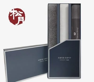송월 샤온수건2P 2단도트보더우산 선물세트