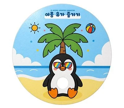 친환경 종이부채 원형둥글이